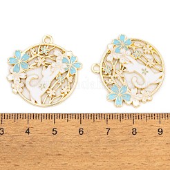 Rack Plating Alloy Enamel Pendants&nbsp;FIND-A040-07B-G