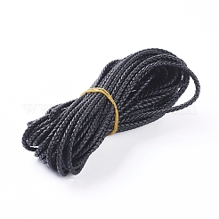 Round Folded Bolo Braided Imitation Leather Cord&nbsp;LC-G008-B01