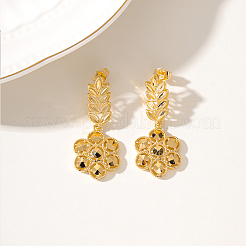 Elegant Vintage Flower Brass Dangle Stud Earrings&nbsp;IR7632