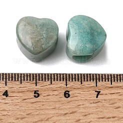 天然アマゾナイトのヨーロッパ産ビーズ  ハートに大きな穴ビーズ  13x14.5~15x10.5~11mm  穴：5.5~5.6mm&nbsp;G-C269-01G