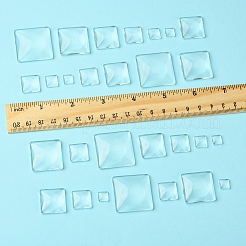48Pcs 6 Styles Transparent Square Glass Cabochons&nbsp;GGLA-FS0001-06
