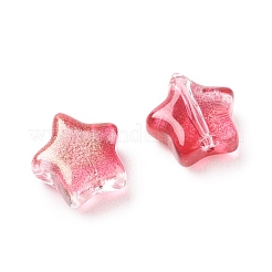電気メッキガラスビーズ  スター  レッド  8.5x8.5x4mm  穴：1mm&nbsp;EGLA-E059-G07