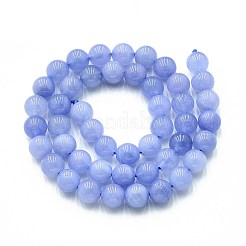 天然石クォーツビーズ連売り  染め  ラウンド  模造アクアマリン  コーンフラワーブルー  8~8.5mm  穴：0.9~1mm  約45~47個/連  14.96~15.35インチ（38~39cm）&nbsp;G-N355-8mm-30