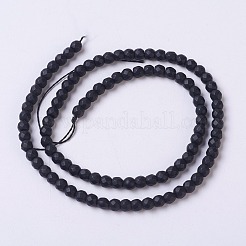 Synthetic Black Stone Beads Strands&nbsp;X-G-C059-4mm-1
