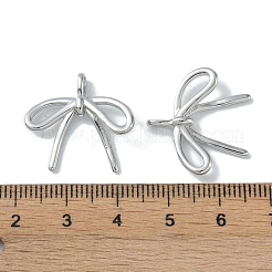 真鍮チャーム  カドミウムフリー＆ニッケルフリー＆鉛フリー  蝶結び  プラチナメッキ  20.5x22x3mm  穴：3mm&nbsp;KK-H482-10P