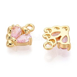 Brass Micro Pave Cubic Zirconia Charms&nbsp;KK-N263-89G