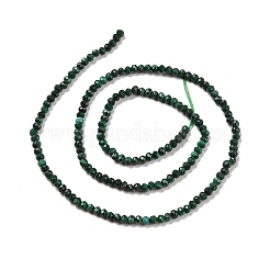 天然石マラカイトビーズ連売り  多面カット  ロンデル  3x2mm  穴：0.5mm  約175個/連  15.16インチ（38.5cm）&nbsp;G-E194-08