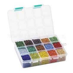FGB 375G 15 Colors 12/0 Grade A Round Glass Seed Beads&nbsp;SEED-JP0011-15-2mm