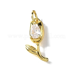 Brass Micro Pave Cubic Zirconia Pendants&nbsp;KK-Z102-01G-01