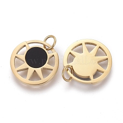 316サージカルステンレススチールチャーム  アクリルと丸カン付き  太陽のリング  ゴールドカラー  12x1.5mm  穴：2.8mm&nbsp;STAS-F256-045G