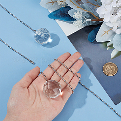 Glass Teardrop Shape Ceiling Fan Pull Chain Extenders&nbsp;HJEW-WH0048-05