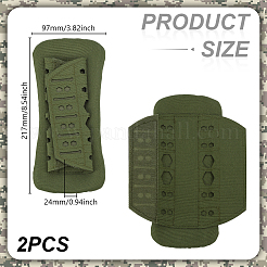 取り外し可能な布製バックパックショルダーストラップパッド  ダークオリーブグリーン  217x97x24mm&nbsp;AJEW-WH0661-29A