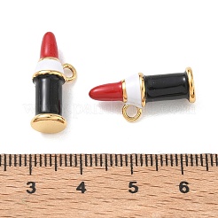 304ステンレススチールエナメルペンダント  口紅のチャーム  ゴールドカラー  レッド  21x10x6.5mm  穴：2mm&nbsp;STAS-F360-13G