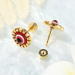 Evil Eye Glass Ear Fake Plugs&nbsp;EJEW-H105-27G