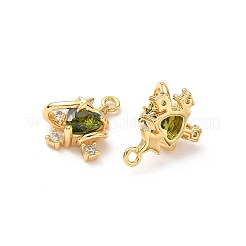 Brass Micro Pave Cubic Zirconia Pendants&nbsp;KK-D504-26C-G