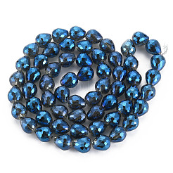 Electroplate Glass Beads Strands with Faceted&nbsp;EGLA-T008-024-A01