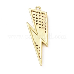 Eco-friendly Brass Micro Pave Clear Cubic Zirconia Pendants&nbsp;KK-D079-17G-01