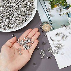 2700個のプラスチック製イヤーナット  ピアスバックキャッチ  コーン  銀  6.5x7.5mm&nbsp;FIND-FH0017-99B