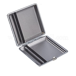 輝く正方形の合金シガレットケース  ラインストーンで覆われた  ライトローズ  98x97x22mm&nbsp;AJEW-L014-02