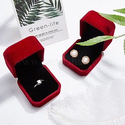 Square Velvet Ring Boxes&nbsp;LS-VBOX-WH0002-01B