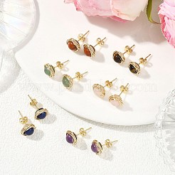 Natural Mixed Gemstone Stud Earrings&nbsp;EJEW-JE06696