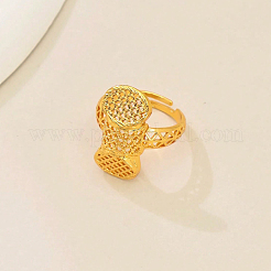 Geometric Hollow Brass Adjustable Open Cuff Rings for Women&nbsp;RI7921