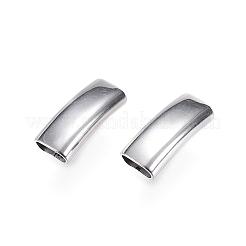 変色しにくい304ステンレススチールチューブビーズ  刻まれた  ステンレス鋼色  32x14x8mm  穴：12x6mm&nbsp;STAS-D448-045P