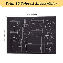 30Pcs 10 Colors Polyester Repair Patches&nbsp;FIND-GO0004-07