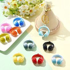 10Pcs 10 Colors Two Tone Opaque Acrylic Pendants&nbsp;SACR-FS0001-55