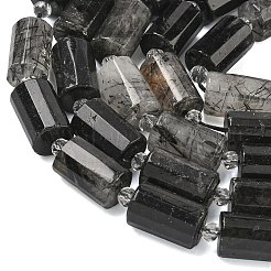 天然トマムマシンクォーツビーズ連売り  多面カット  コラム  シードビーズで  15~15.5x10mm  穴：0.8mm  約22個/連  15.75''~15.98''（40~40.6センチメートル）&nbsp;G-G453-E08-10x14mm