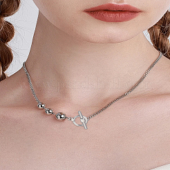 304ステンレススチールトグル留め具  リング  ステンレス鋼色  リング：18x14x3mm  穴：1.5mm  バー：23.5x7x3  穴：1.8mm&nbsp;STAS-LP0004-77P