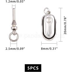 304ステンレススチールボックス留め具  ステンレス鋼色  20x8x7mm  穴：2.5mm  5個/箱&nbsp;STAS-UN0005-15P