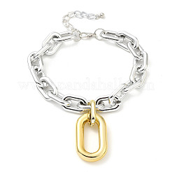 Aluminum Oval Pendant Necklaces&nbsp;NJEW-P289-01P