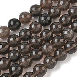 天然氷オブシディアンビーズ連売り  ラウンド  コーヒー  10mm  穴：1.2mm  約31~33個/連  14.76''~14.96''（37.5~38センチメートル）&nbsp;G-P590-A03-10mm-01