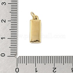 304ステンレスペンダント  18KGP本金メッキ  丸カン付き  長方形  15x6x4.5mm  穴：3.5mm&nbsp;STAS-U044-01G-G