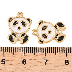 304ステンレスペンダント  エナメル  パンダチャーム  ゴールドカラー  16.5x12x1.5mm  穴：1.4mm&nbsp;STAS-A135-01G