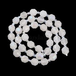 Electroplated Natural White Moonstone Beads Strands&nbsp;G-O201B-132F