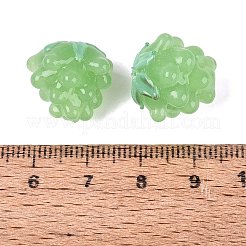 手作りランプワークビーズ  ラズベリー  薄緑  14.5~16.5x12.5~17.5x12.5~17.5mm  穴：1~1.8mm&nbsp;LAMP-N042-23E