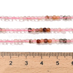 天然石ルチルクォーツビーズ連売り  ファセットテーブルカットキューブビーズ  2.5x2.5x2.5mm  穴：0.5mm  約183個/連  15.63インチ（39.7cm）&nbsp;G-L634-D05-2.5x2.5mm
