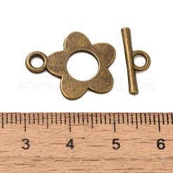 チベット風合金マンテル  花  アンティークブロンズ  リング：20x16.5x1.5mm  穴：2.5mm  バー：6x16x1.8mm  穴：2.8mm&nbsp;FIND-Z063-46AB