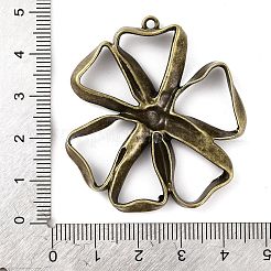 ラックメッキ合金ペンダント  カドミウムフリー＆ニッケルフリー＆鉛フリー  花  アンティークブロンズ  46.5x42.5x5mm  穴：2mm&nbsp;PALLOY-P306-03AB
