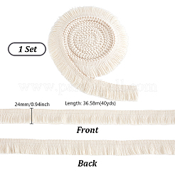 40 Yards Cotton Tassel Lace Ribbon Clothing Accessories&nbsp;DIY-PH0031-34B