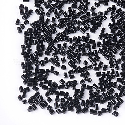 ペイントガラスビーズを焼く  キューブ  ブラック  3~6x2~2.5x2~2.5mm  穴：1mm  約15000個/袋&nbsp;SEED-S023-11A-05