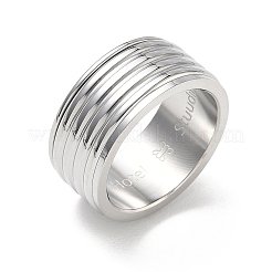 304ステンレススチール指輪  長持ちメッキ  ステンレス鋼色  10mm  usサイズ7（17.3mm）&nbsp;SA-CBA289B-02P