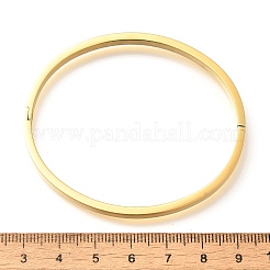 イオンプレーティング（IP）304ステンレススチールバングル  18KGP本金メッキ  50x59mm  4mm&nbsp;BJEW-E277-42A-G