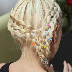 36Pcs Zinc Alloy Enamel Pendant Hair Braid Ring&nbsp;FIND-FH0017-69