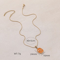 316 Surgical Stainless Steel Enamel with Imitation Pearl Flower Pendant Necklaces for Women&nbsp;JX9312