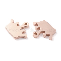 イオンプレーティング（IP）304ステンレススチールチャーム  レーザー切断  クラウン  ローズゴールド  11x14x1.5mm  穴：1.4mm&nbsp;STAS-Y002-10RG