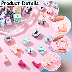 50Pcs Printed Opaque Acrylic European Beads&nbsp;MACR-SP0002-21C