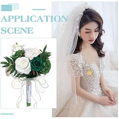 4Pcs 2 Colors Brass Flat Round Locket Pendant Brooch for wedding Photo&nbsp;JEWB-WR00002